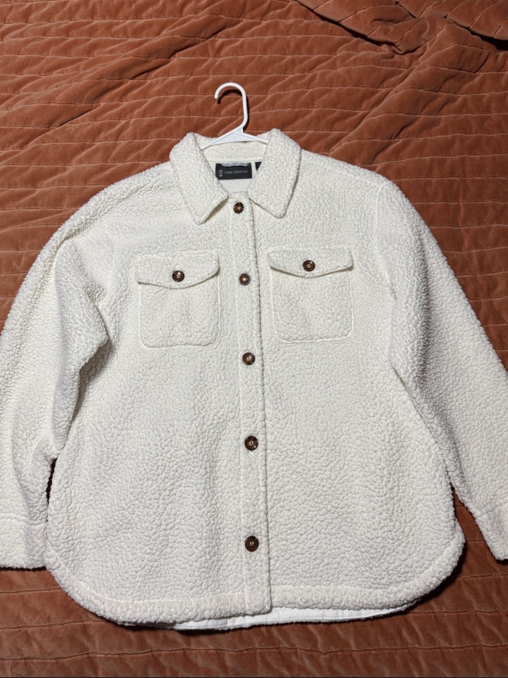 Free Country Cream Sherpa Jacket -Shirt Jacket Shaket